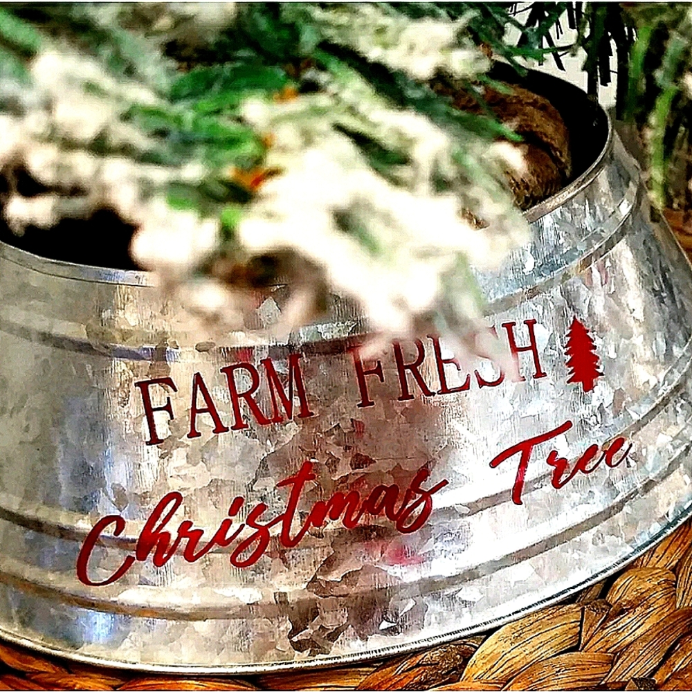 Farmhouse Galvanized Christmas tree collar